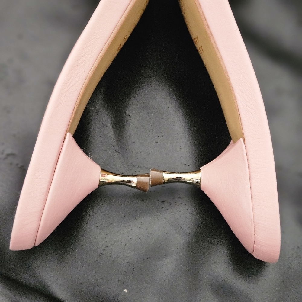 Hilary Radley Pink Embellished Women's Slides Leather  Kitty Heel Shoe Sz 7 US - Picture 8 of 11